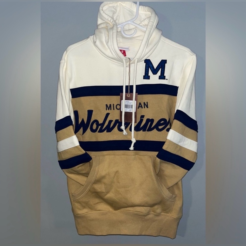 Michigan Wolverines NCAA Head Coach Fleece Pullover Hoodie Sweatshirt NWT